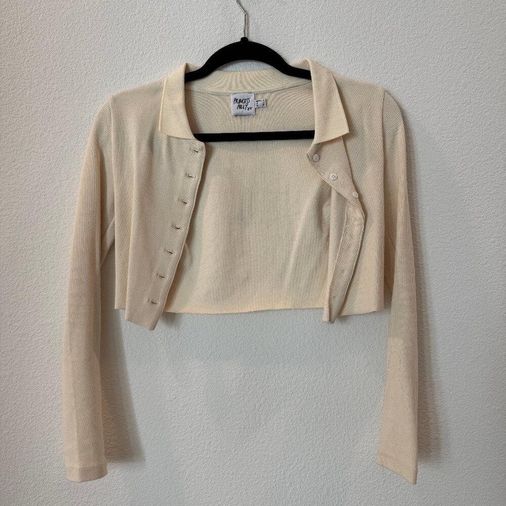 Princess Polly Button Up Cropped Long Sleeve